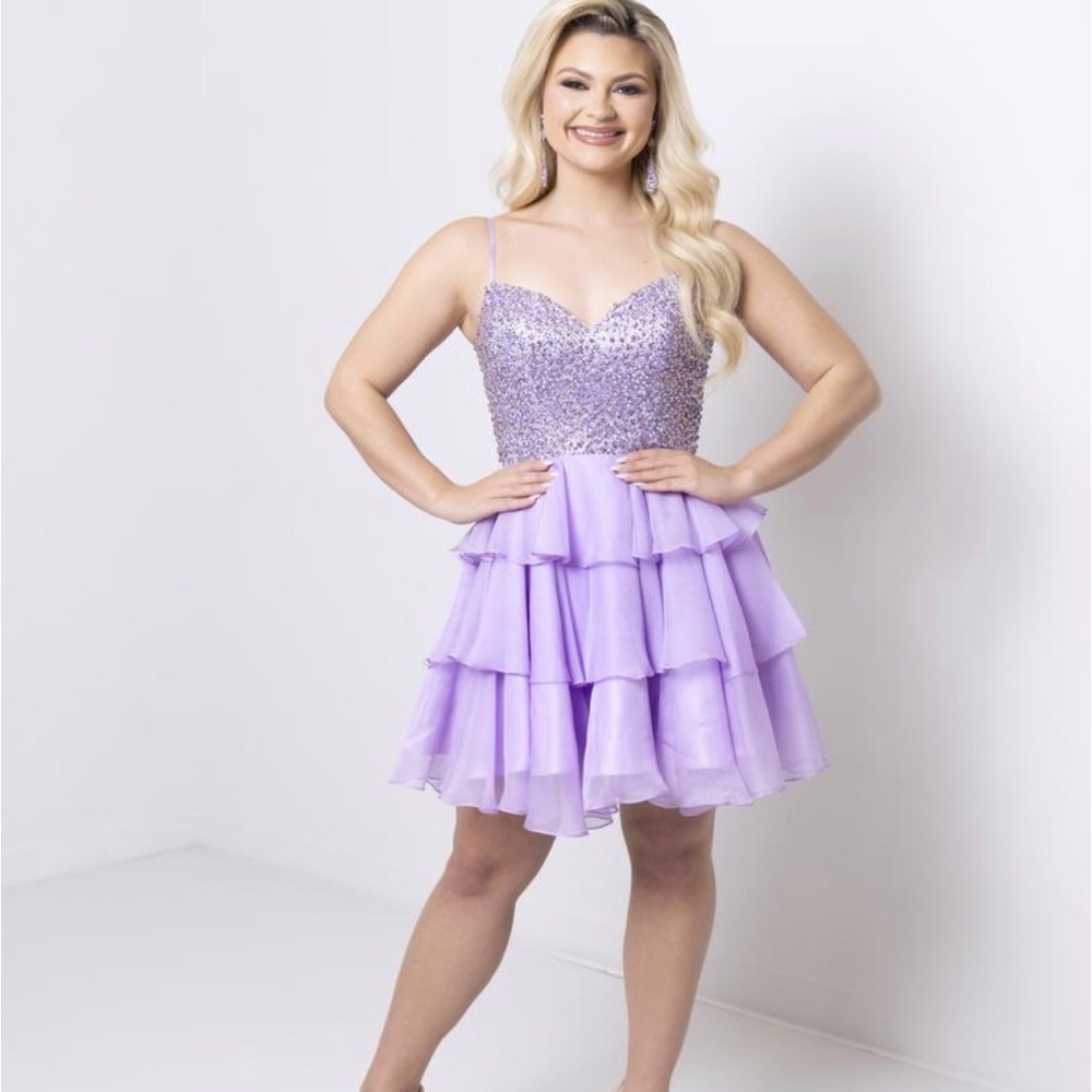 Ashley Lauren Rhinestone and Jeweled Cocktail Dress